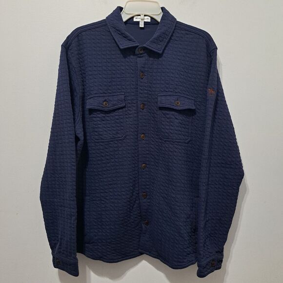Peter Millar Navy Quad Quilted Knit Minimalist Preppy Button Down Jacket Large - Picture 14 of 16